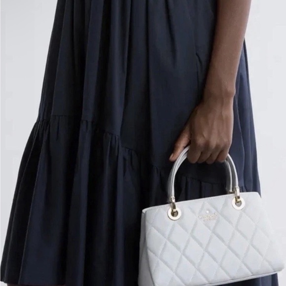 Kate Spade Carey Small Quilted Sullivan Satchel Meringue Off White NWT - Picture 4 of 16